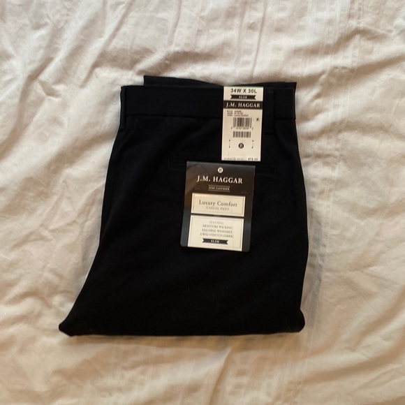 NWT Haggar black casual pant 34 - Picture 1 of 5
